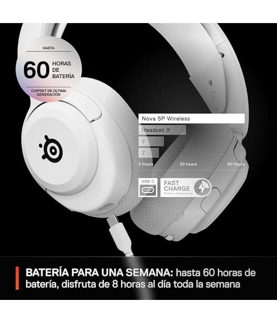 Auriculares steelseries - arctis nova 5p blanco (61674)