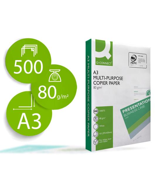 Papel fotocopiadora q-connect economy din a3 80 gramos paquete de 500 hojas