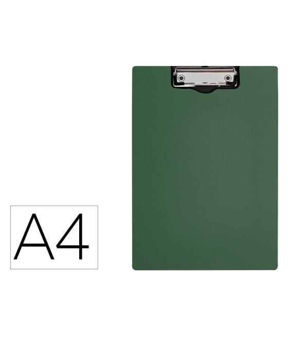 Carpeta q-connect miniclip superior din a4 plástico 50% reciclado verde oliva grosor 2,1 mm