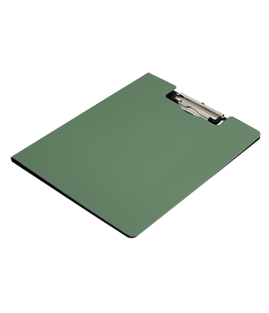 Carpeta q-connect miniclip superior din a4 plástico 50% reciclado verde oliva grosor 2,1 mm