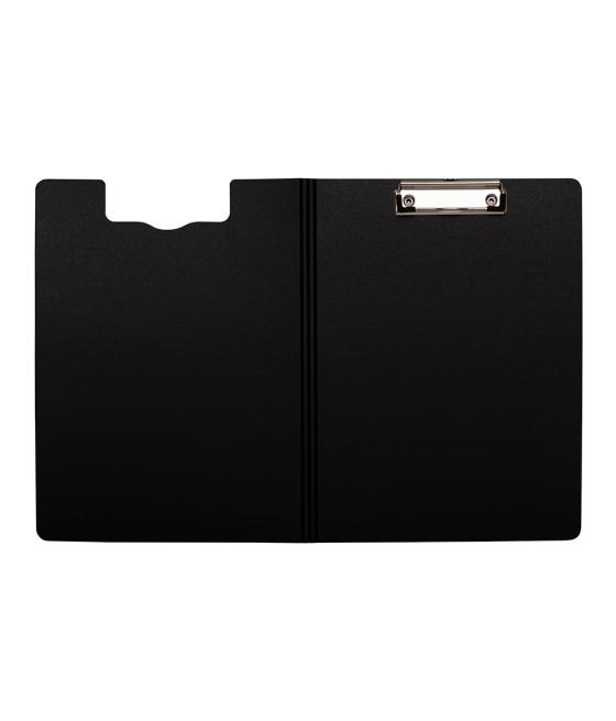 Carpeta q-connect miniclip superior din a4 plástico 50% reciclado negro grosor 2,1 mm