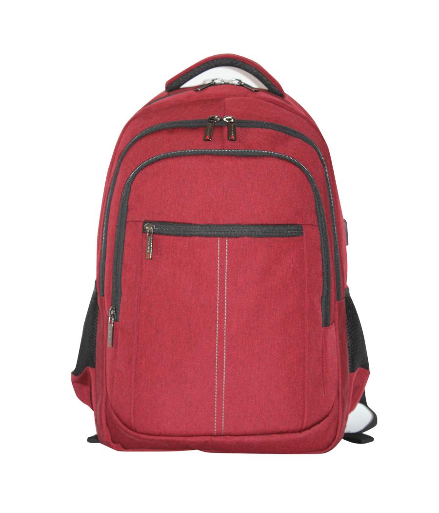 Mochila phoenix boston para portatil hasta 15.6 pulgadas - con cable usb - viaje - rojo