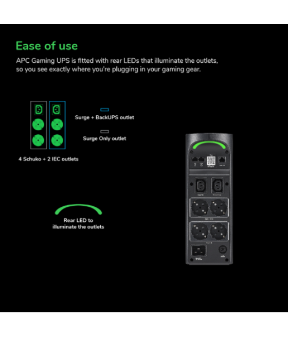 Apc back-ups pro bgm2200b-gr - 2200va/1320w, 4 salidas schuko y 2 salidas c13, 3 cargadores usb, puerto de datos usb