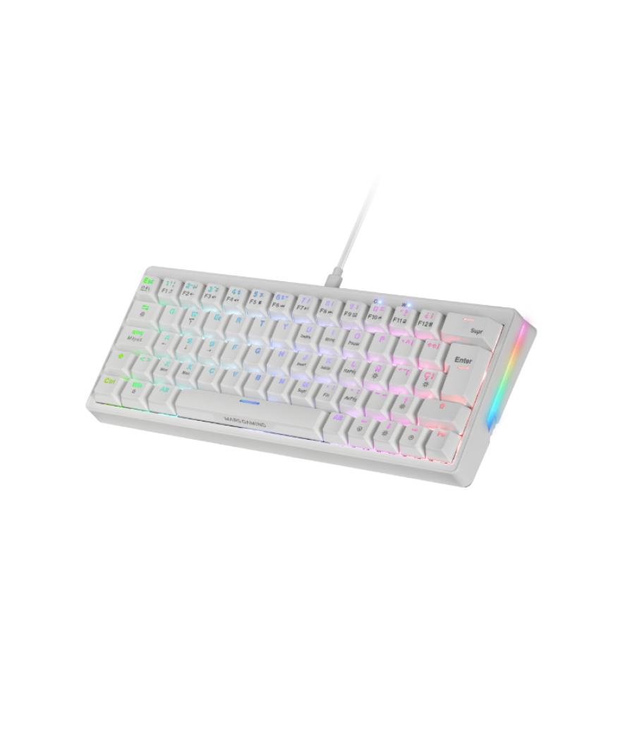 Teclado mecanico mkminipro switch blue rgb blanco mars gaming