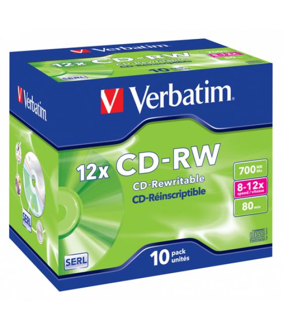 Verbatim CD-RW 12x 700 MB 10 pieza(s)