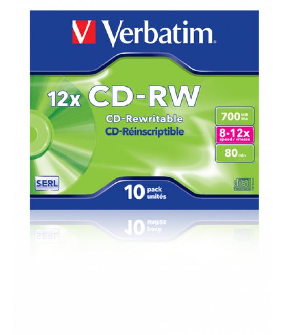 Verbatim CD-RW 12x 700 MB 10 pieza(s)