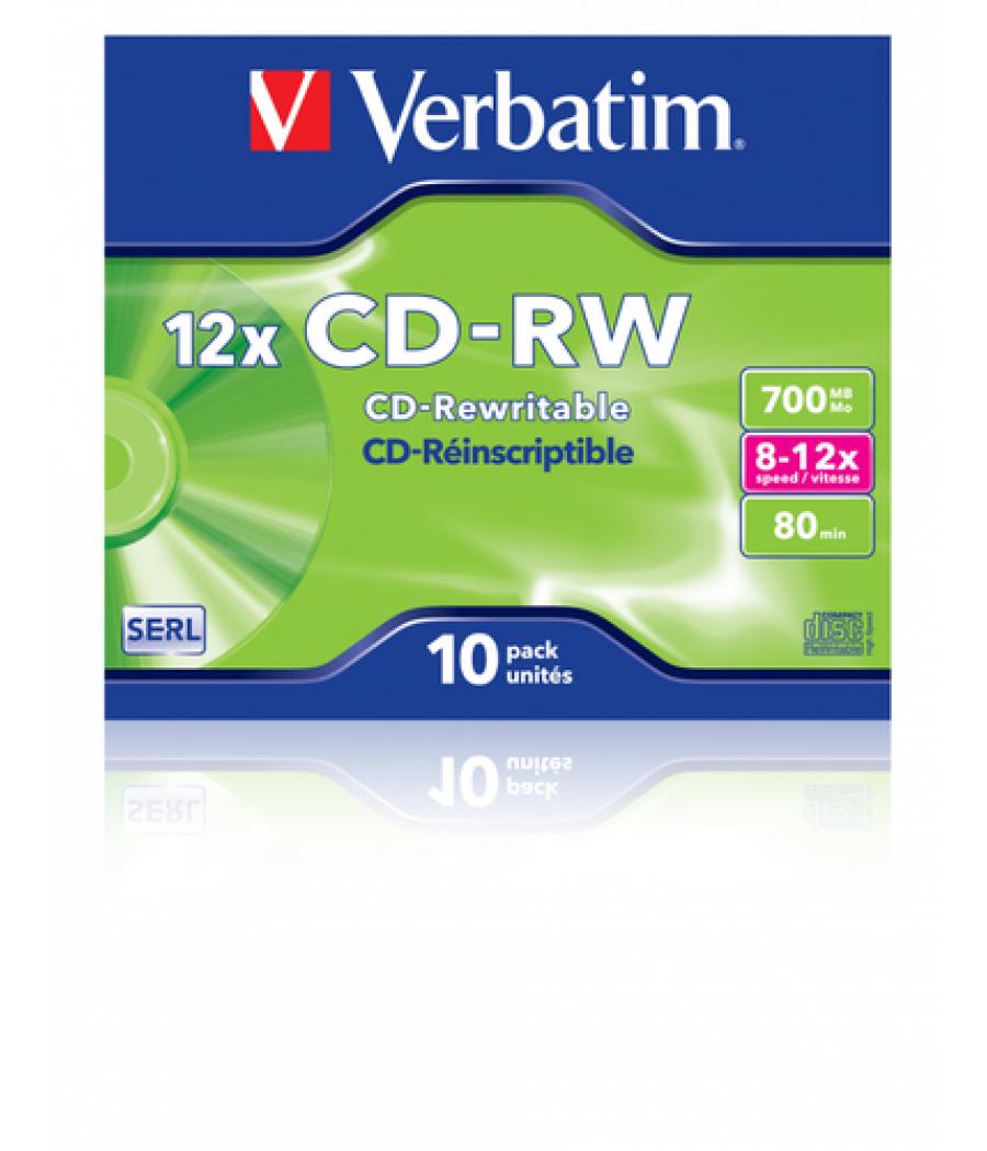 Verbatim CD-RW 12x 700 MB 10 pieza(s)