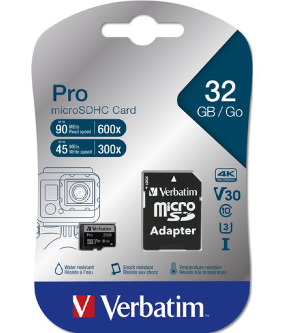 Verbatim Pro 32 GB MicroSDHC UHS Clase 10