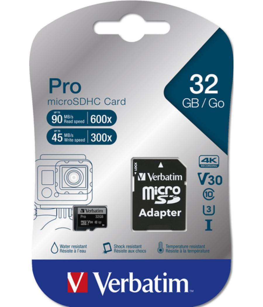 Verbatim Pro 32 GB MicroSDHC UHS Clase 10