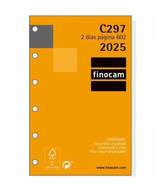 Finocam recambio agenda anual classic c297 602-73x114mm 2dp 2025