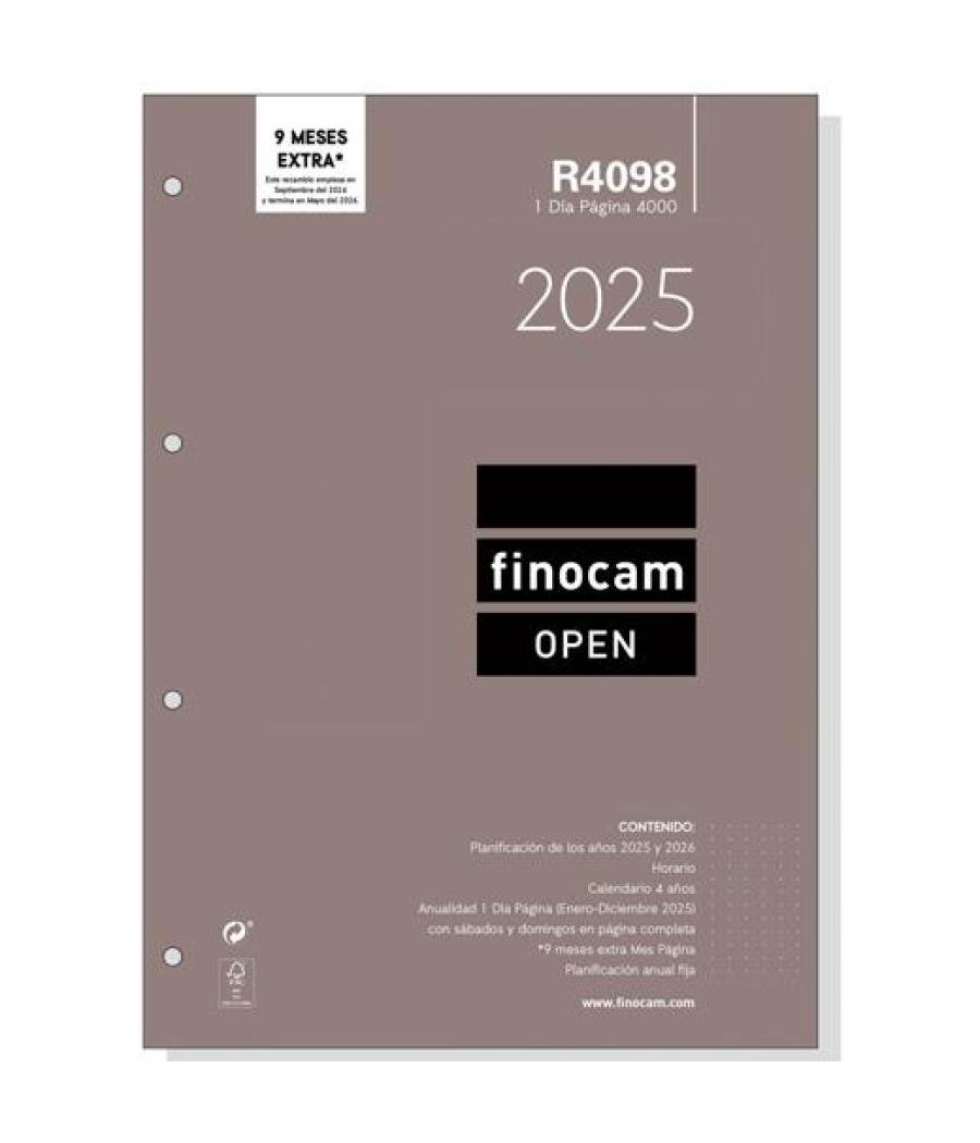 Finocam recambio anual open r4098 4000-210x297mm 1dp 2025