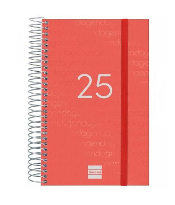 Finocam agenda anual year espiral e5-117x181mm 1dp rojo 2025