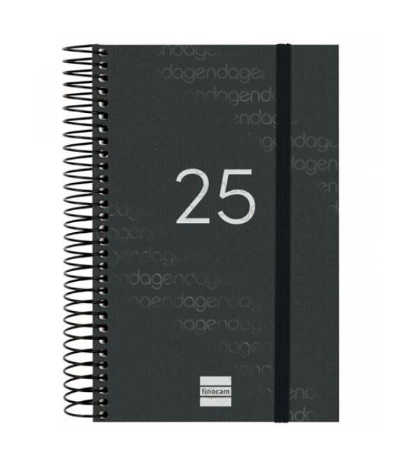 Finocam agenda anual year espiral e5-117x181mm 1dp negro 2025