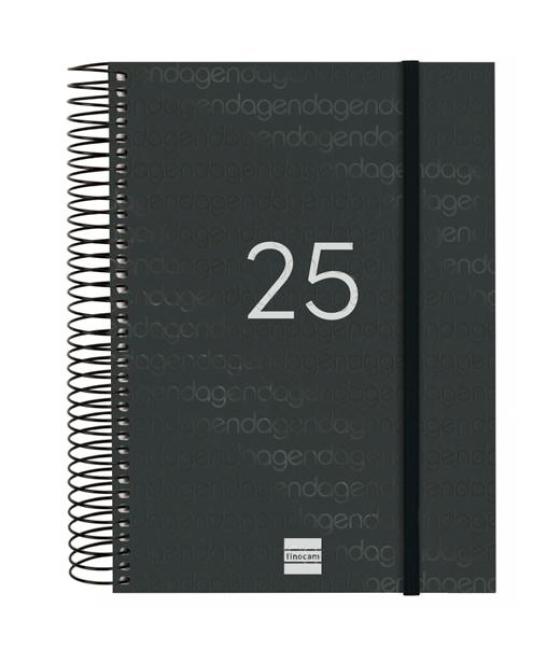 Finocam agenda anual year espiral e10-155x212mm 1dp negro 2025