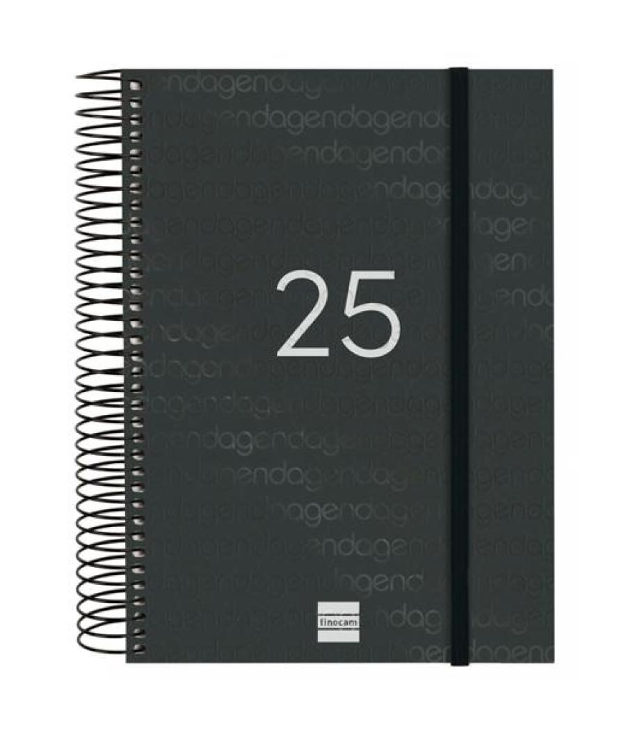 Finocam agenda anual year espiral e10-155x212mm 1dp negro 2025