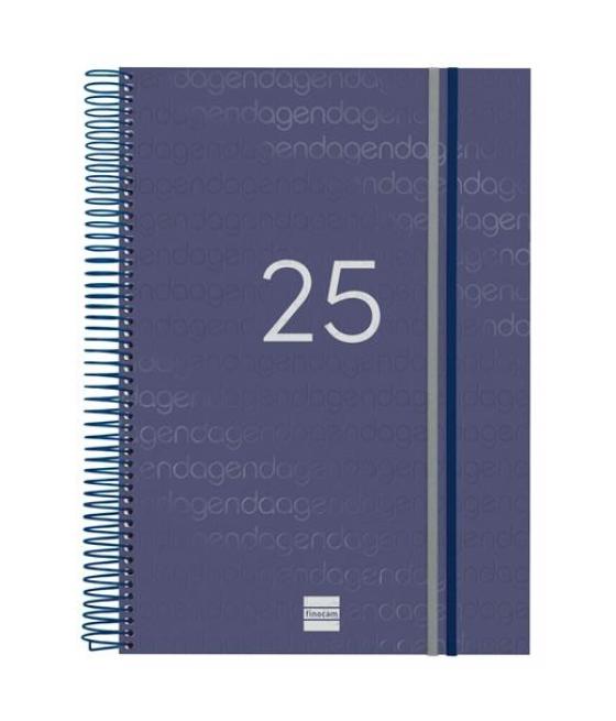 Finocam agenda anual year espiral e40-210x297mm 1dp azul 2025