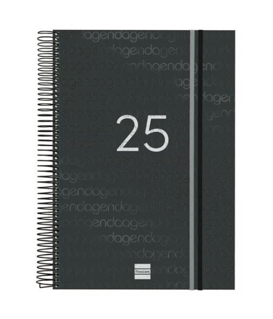 Finocam agenda anual year espiral e40-210x297mm 1dp negro 2025