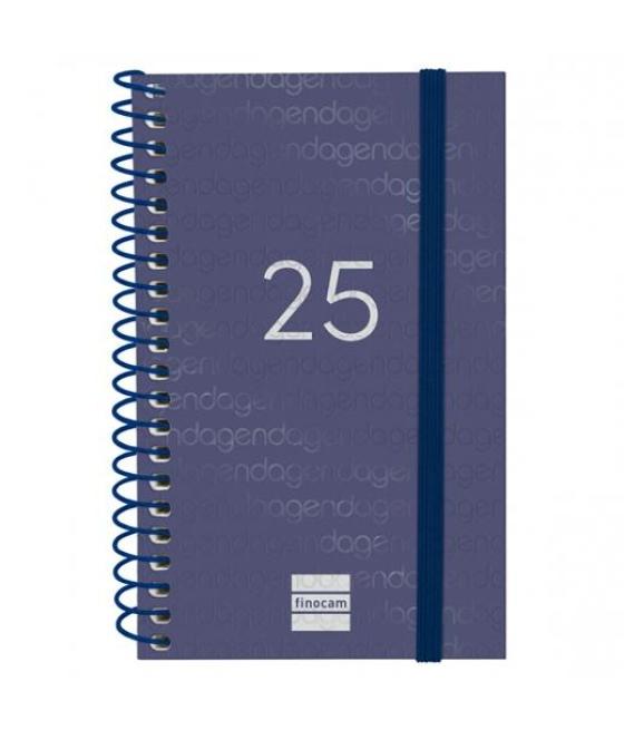 Finocam agenda anual year espiral e3-79x127mm svh azul 2025