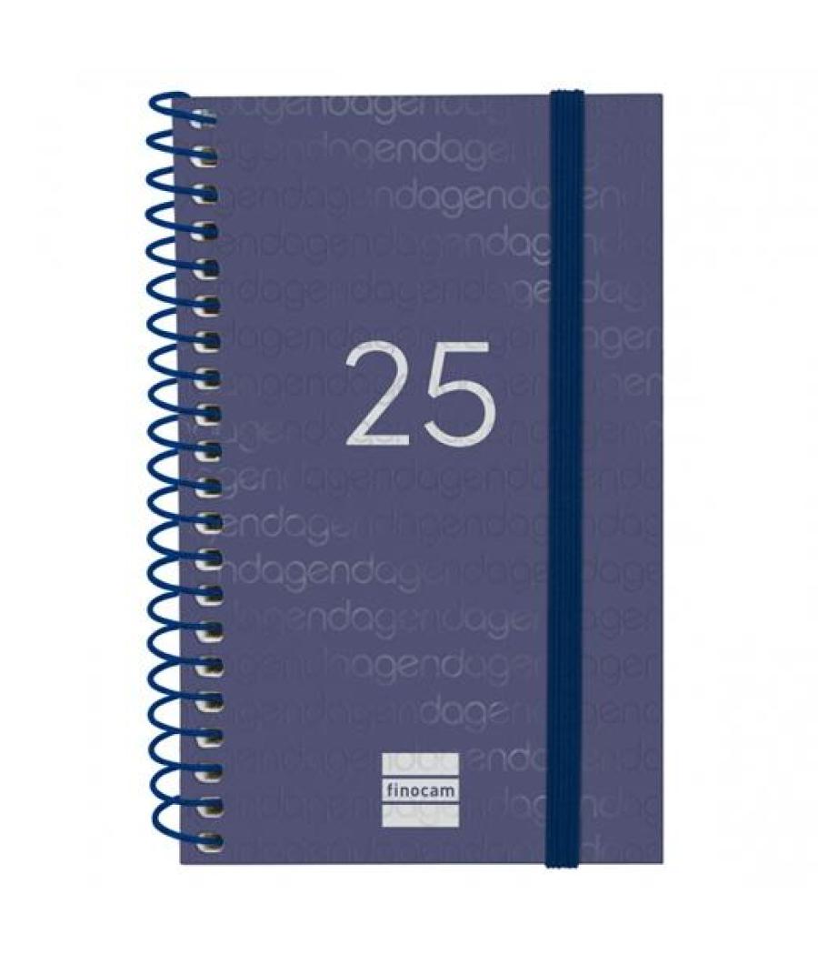 Finocam agenda anual year espiral e3-79x127mm svh azul 2025