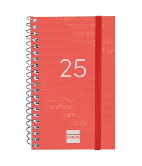 Finocam agenda anual year espiral e3-79x127mm svh rojo 2025