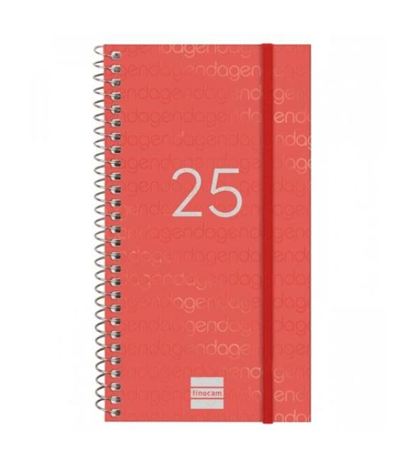 Finocam agenda anual year espiral e9-94x171mm svh rojo 2025