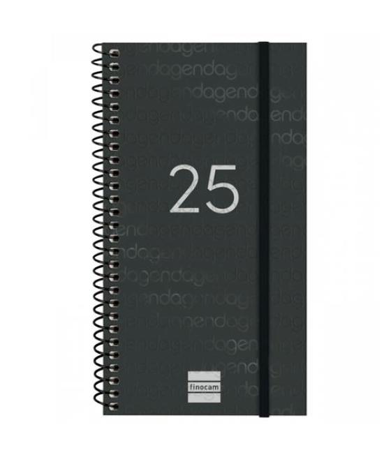 Finocam agenda anual year espiral e9-94x171mm svh negro 2025