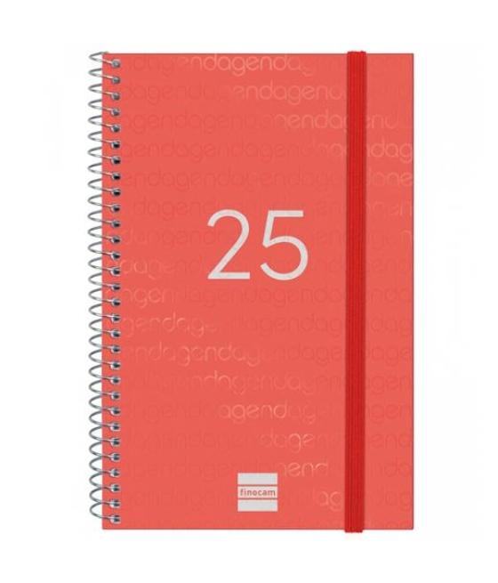 Finocam agenda anual year espiral e5-117x181mm svh rojo 2025