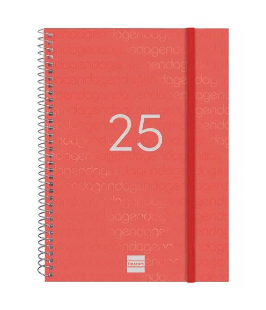 Finocam agenda anual year espiral e10-155x212mm svh rojo 2025