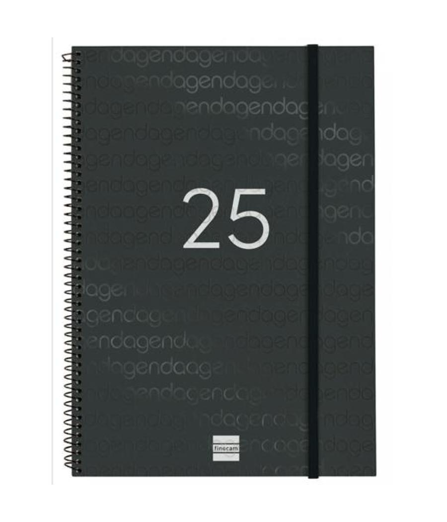 Finocam agenda anual year espiral e40-210x297mm svh negro 2025