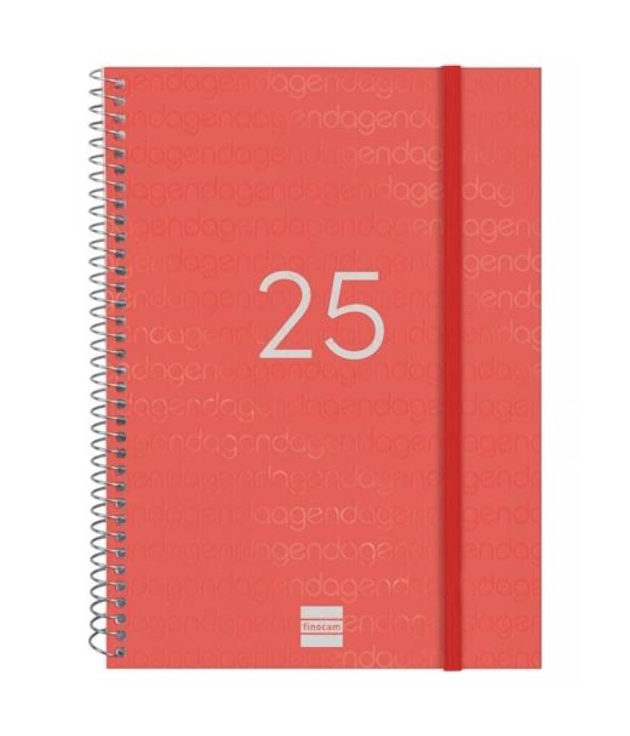 Finocam agenda anual year espiral e10-155x212mm svv rojo 2025