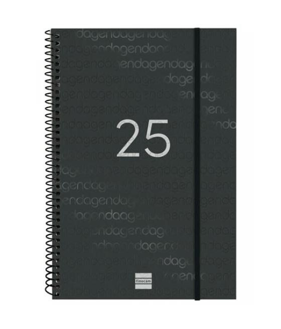 Finocam agenda anual year espiral e11-165x242mm svv negro 2025