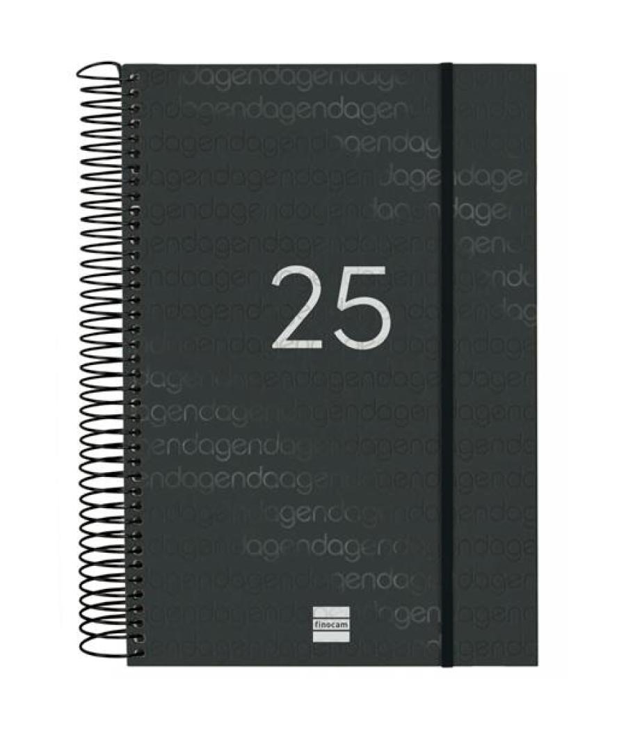 Finocam agenda anual year espiral e11-165x242mm 1dp negro 2025