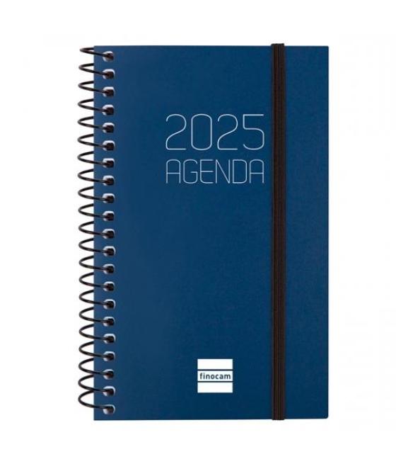 Finocam agenda anual opaque espiral e3-79x127mm svh azul 2025