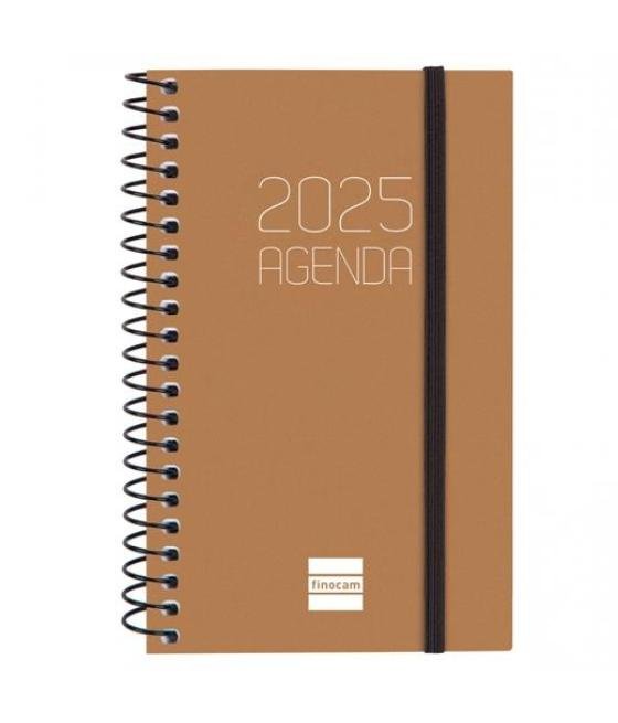 Finocam agenda anual opaque espiral e3-79x127mm svh marrón 2025