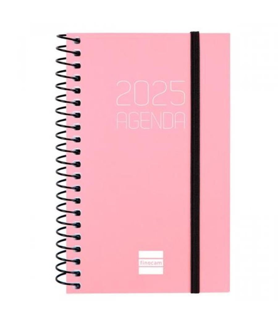 Finocam agenda anual opaque espiral e3-79x127mm svh rosa 2025