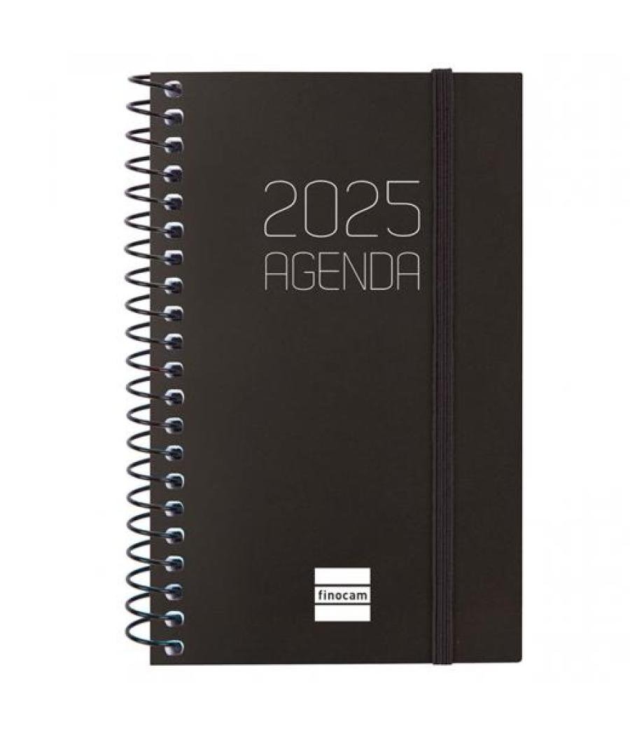 Finocam agenda anual opaque espiral e3-79x127mm svh negro 2025