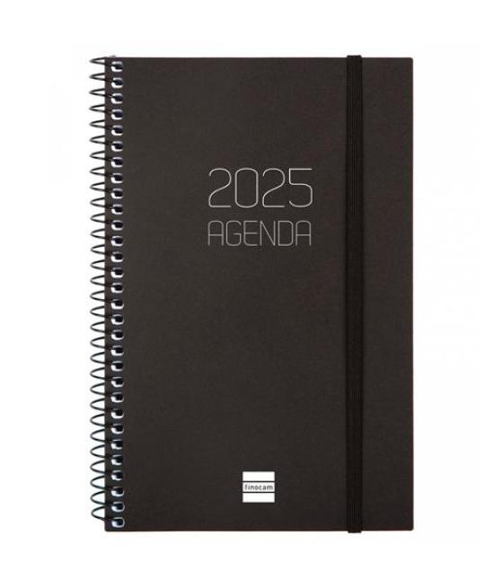 Finocam agenda anual opaque espiral e5-117x181mm svh negro 2025