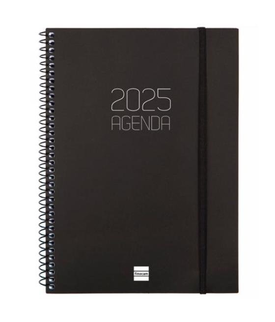 Finocam agenda anual opaque espiral e10-155x212mm svh negro 2025