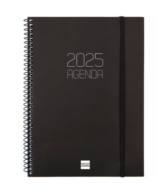 Finocam agenda anual opaque espiral e10-155x212mm svv negro 2025