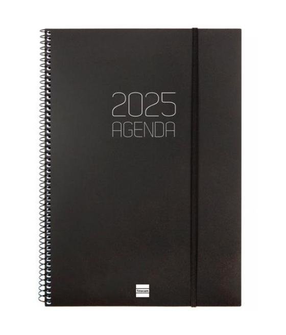 Finocam agenda anual opaque espiral e40-210x297mm svh negro 2025