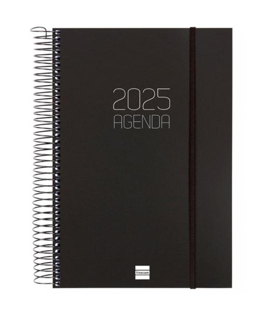 Finocam agenda anual opaque espiral e11-165x242mm 1dp negro 2025