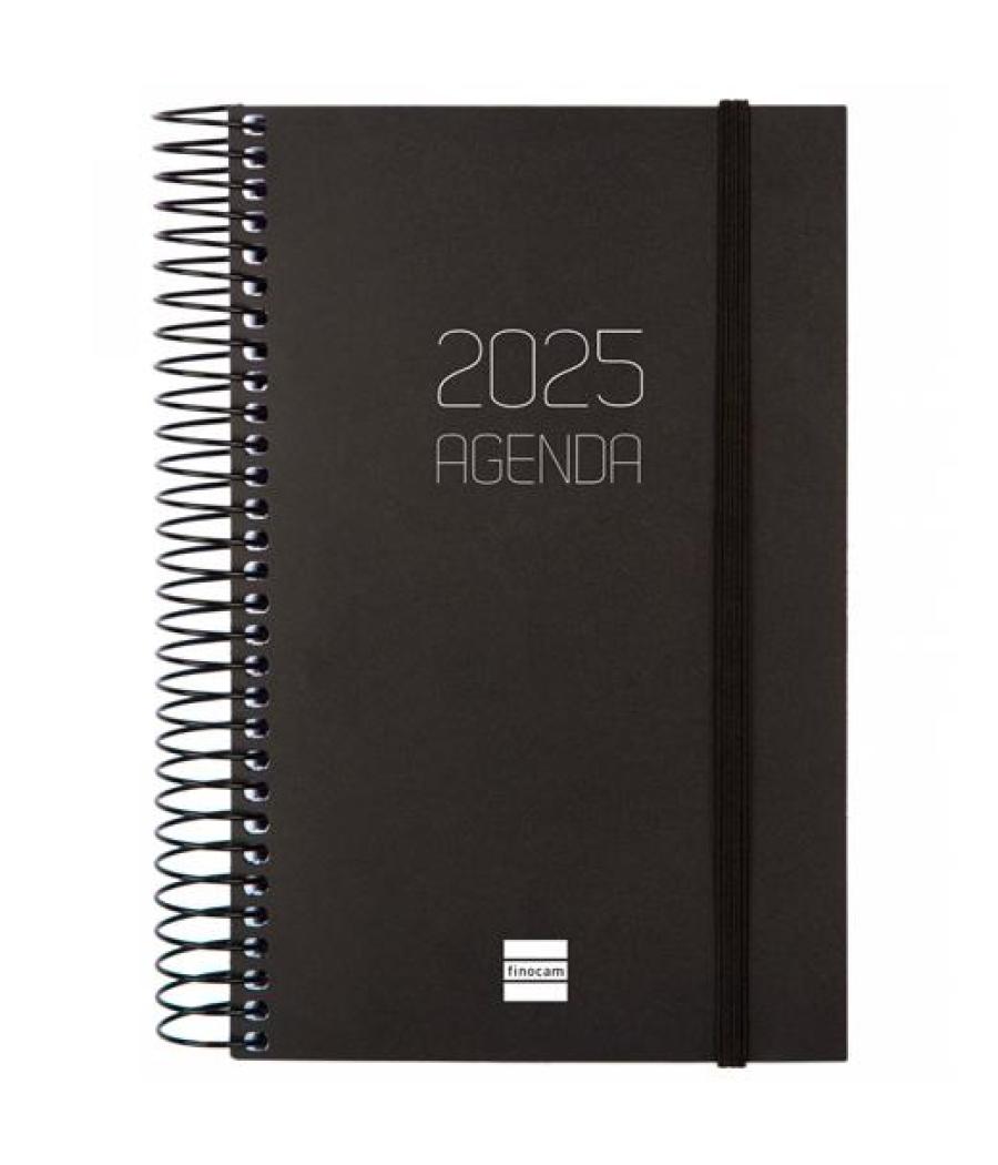 Finocam agenda anual opaque espiral e5-117x181mm 1dp negro 2025