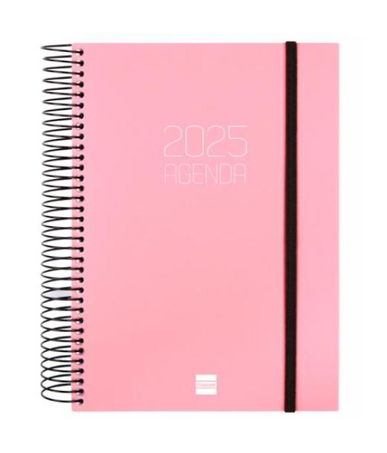 Finocam agenda anual opaque espiral e10-155x212mm 1dp rosa 2025