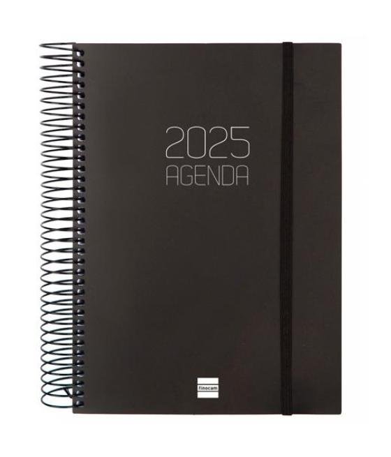 Finocam agenda anual opaque espiral e10-155x212mm 1dp negro 2025