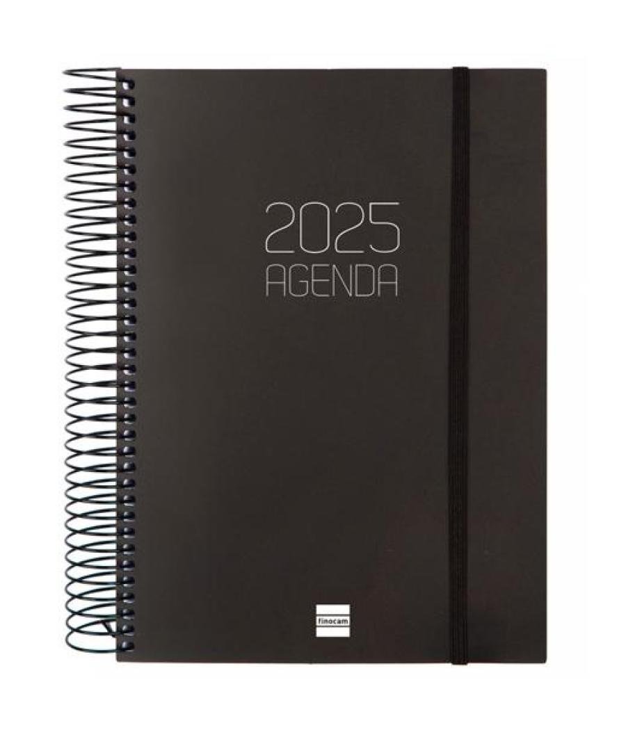 Finocam agenda anual opaque espiral e10-155x212mm 1dp negro 2025