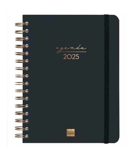 Finocam agenda anual alma espiral e10-155x212mm 1dp negro 2025