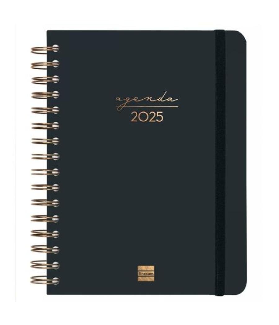 Finocam agenda anual alma espiral e10-155x212mm 1dp negro 2025