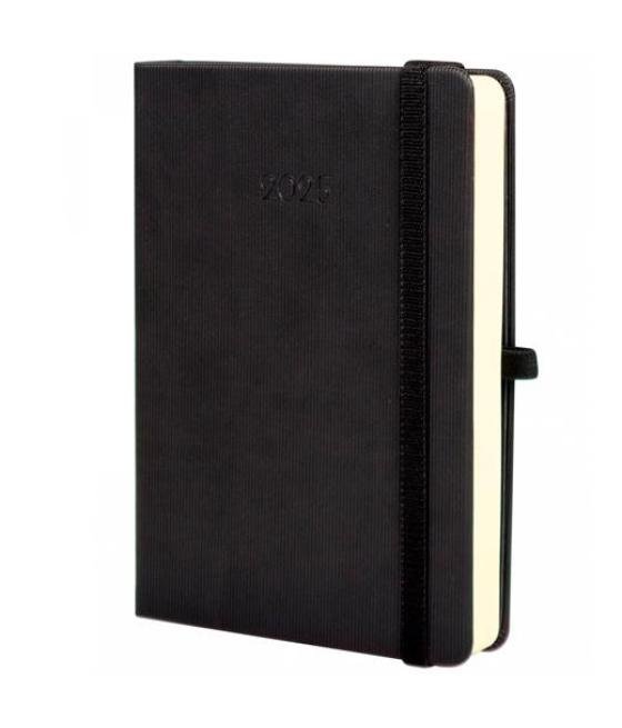 Finocam agenda anual minimal textura m4-118x168mm 1dp negro 2025