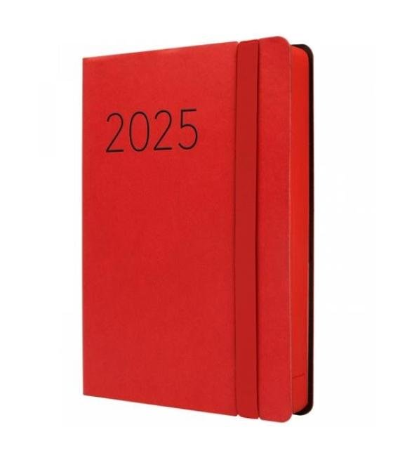 Finocam agenda anual flexi lisa f4-118x168mm 1dp rojo 2025