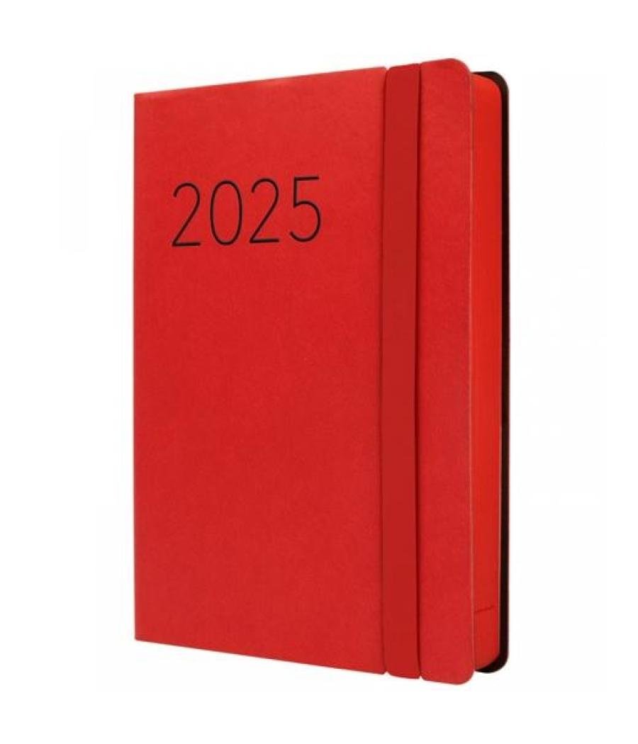 Finocam agenda anual flexi lisa f4-118x168mm 1dp rojo 2025